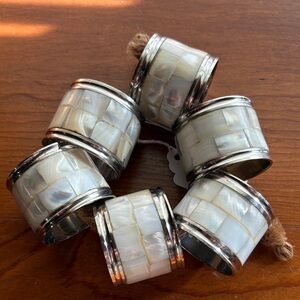 Silver and Mother of Pearl Napkin Rings